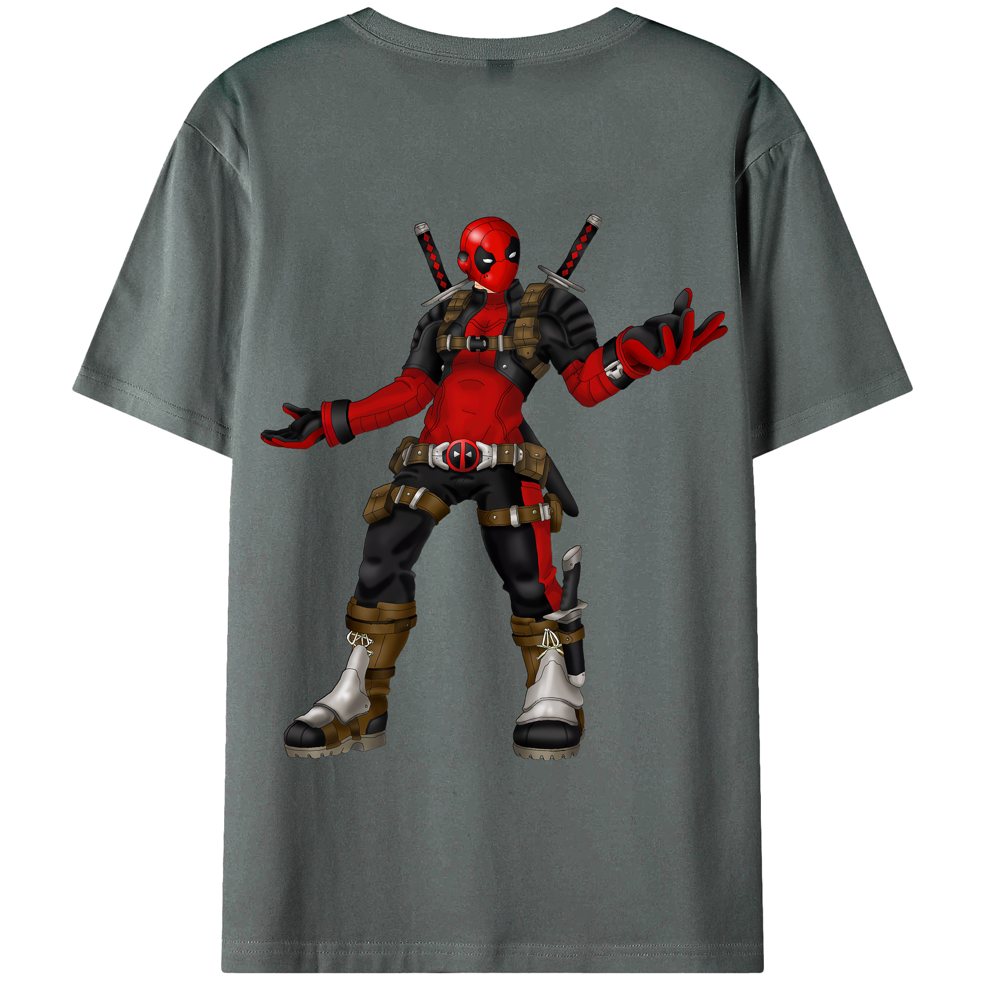 （画像用） Deadpool デッドプール 綿100％半袖Tシャツ（背面プリント）